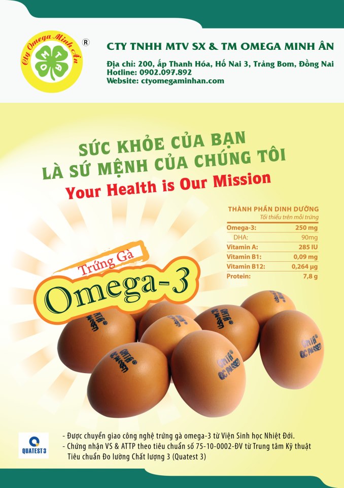 Việt Nam sản xuất thành công trứng gà giàu Omega 3